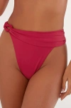 Vix Swimwear Holly Hot High Cut Bikini Bottoms In Red