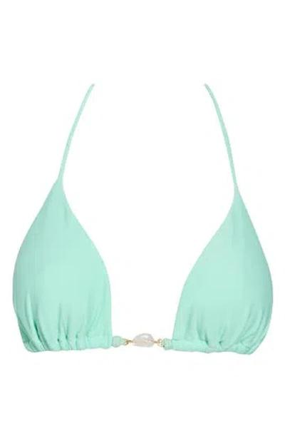 Vix Swimwear Ivy Triangle Bikini Top In Pastel Mint