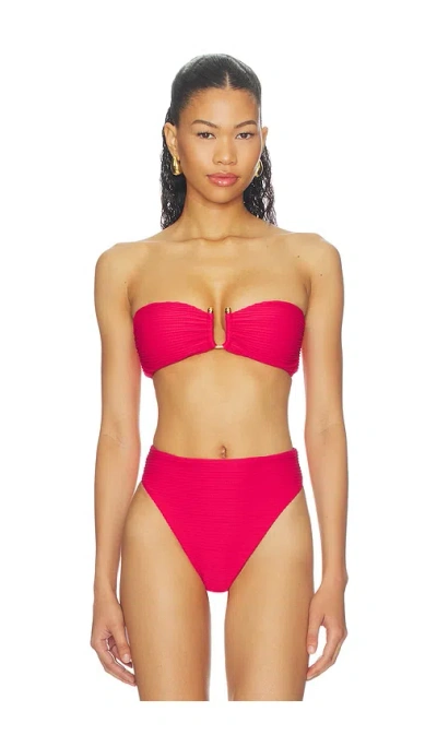 Vix Swimwear Jill Square Bandeau Top In Red