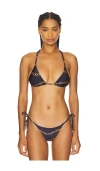 Vix Swimwear Leanne T Back Triangle Bikini Top In Multi