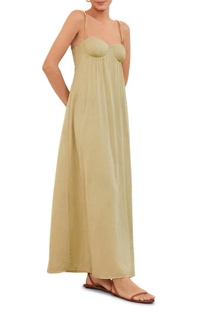 Vix Swimwear Leona Cover-up Maxi Dress In Olive