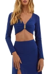 Vix Swimwear Mesh Crop Top In Blue