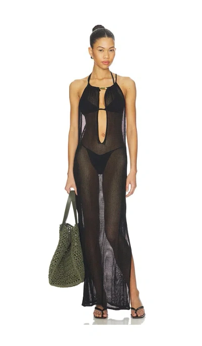 Vix Swimwear Micah Long Cover Up Dress In Black