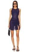 Vix Swimwear Mila Short Cover Up Dress In Blue Ocean