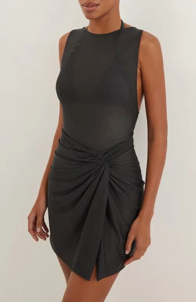 Vix Swimwear Mila Short Cover-up Dress In Grey