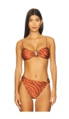 Vix Swimwear Misty Bandeau Bikini Top In Brown