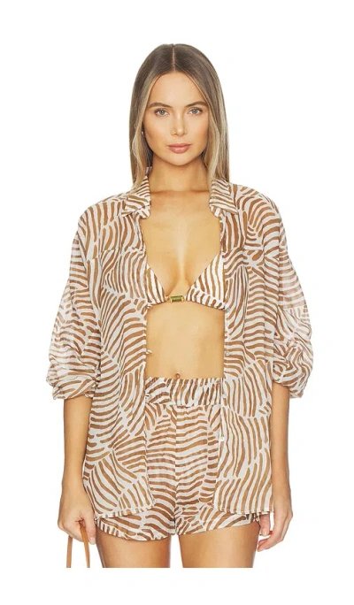 Vix Swimwear Moana Short Cover Up In Animal Print