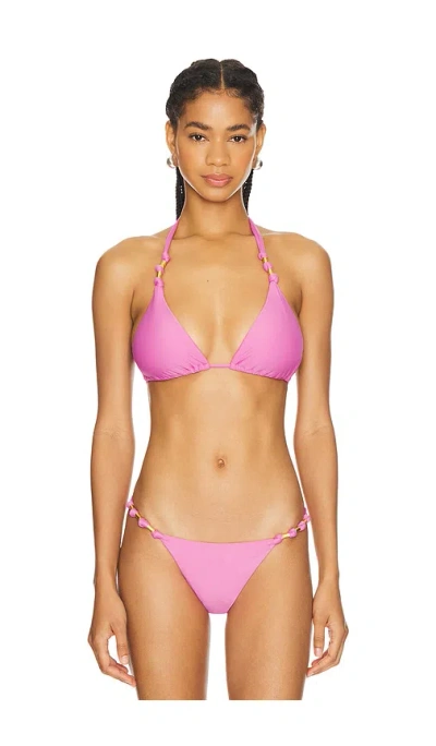 Vix Swimwear Paula Tri Bikini Top In Pink