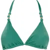 Vix Swimwear Solid Beaded Triangle Bikini Top In Aspen