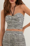 Vix Swimwear Ravine Morgan Halter Top In Black/white