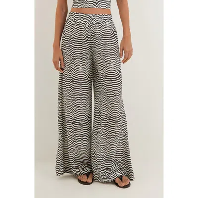 Vix Swimwear Ravine Wide Leg Pants In Black/white