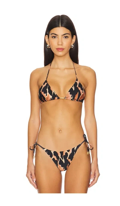 Vix Swimwear Serena Tri Top In Black Multi