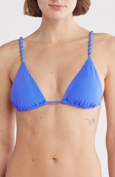 Vix Swimwear Solid Beads Triangle Bikini Top In Infinite