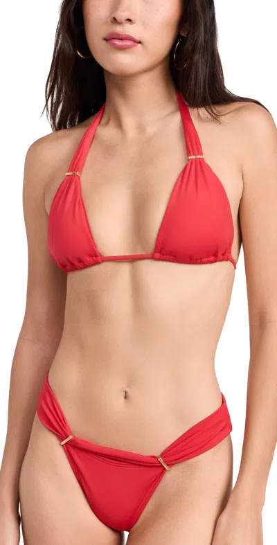 Vix Swimwear Solid Bia Tube Bikini Top Red