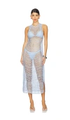 Vix Swimwear Twist Long Cover Up In Baby Blue