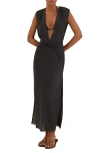 Vix Swimwear Cindy Solid Mesh Cover-up Dress In Grey