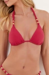 Vix Swimwear Paula Triangle Bikini Top In Red