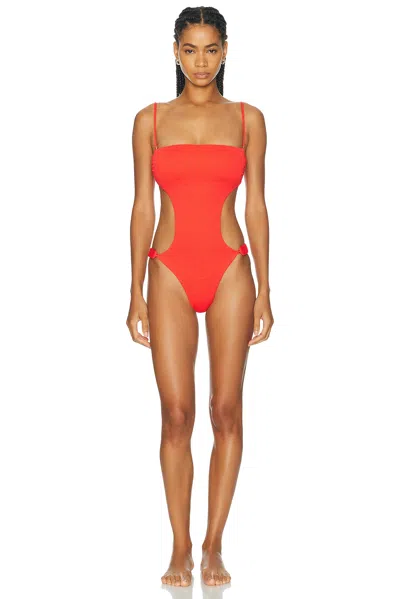 Vix Swimwear X Rosie Huntington-whiteley Alix Bandeau One Piece Swimsuit In Red