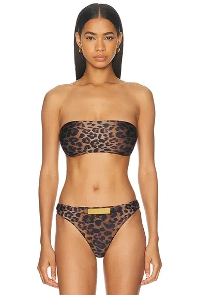 Vix Swimwear X Rosie Huntington-whiteley Rosie Bandeau Bikini Top In Brown