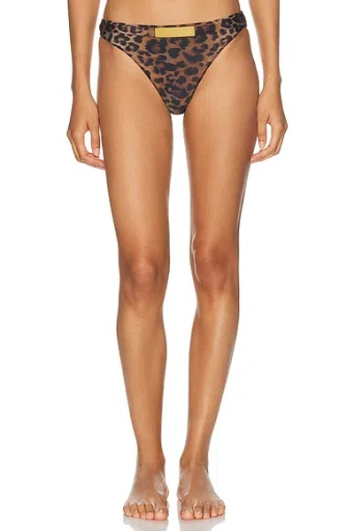 Vix Swimwear X Rosie Huntington-whiteley Tammy Lindsay Bikini Bottom In Animal Print