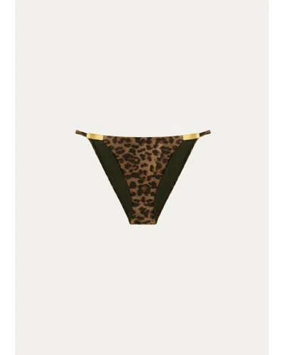 Vix Tammy Leopard Bikini Bottoms In Brown