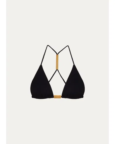 Vix Tammy T-back Triangle Bikini Top In Black