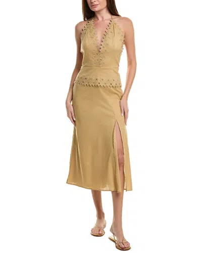 Vix Tara Midi Dress In Neutral