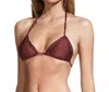Vix Triangle Halter String Bikini Top In Burgundy In Burgundy