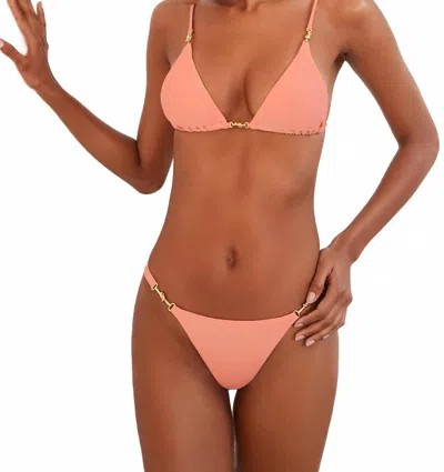 Vix Women's Cora Parallel Tri Top In Peach In Pink