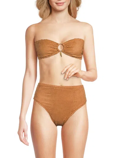 Vix Women's Diara Scales Bandeau Bikini Top In Brown