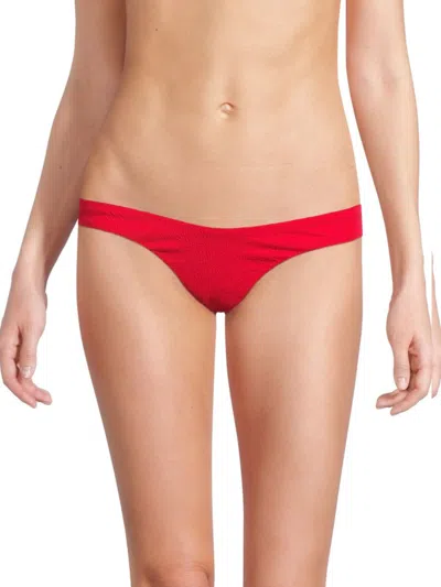 Vix Women's Firenze Giulia Solid Bikini Bottom In Red