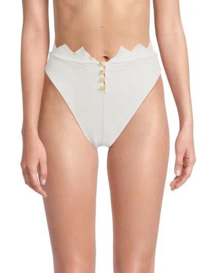 Vix Women's Firenze Imani Triangle Trim Bikini Bottom In White