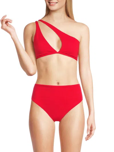 Vix Women's Firenze One Shoulder Bikini Top In Red