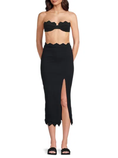Vix Women's Firenze Slit Pencil Skirt In Black