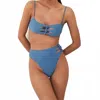 Vix Women's Hot Pant Bikini Bottom In Light Blue In Blue