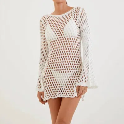 VIX WOMEN'S KNIT BELLE SHORT COVERUP IN OFF WHITE