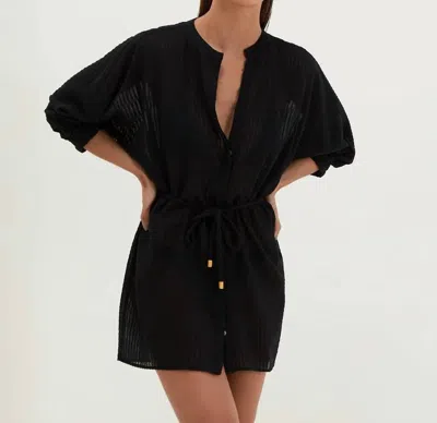 Vix Women's Lilou Short Coverup In Black In Gold