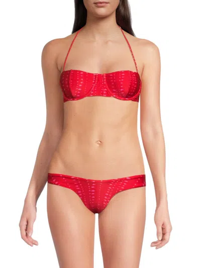 Vix Women's Malika Adla Bikini Top In Red Multi