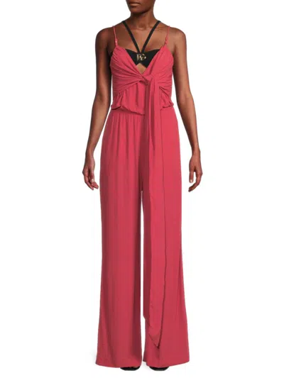 Vix Women's Rita Twisted Knot Jumpsuit In Burgundy