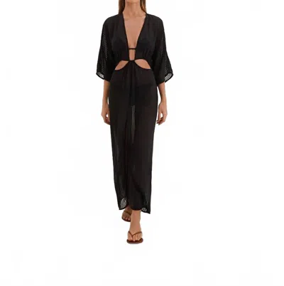 Vix Women's Solid Allie Long Cover Up In Black