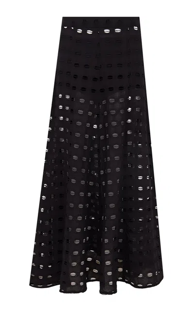 Vix X Bianca Brandolini Solid Lauren Cotton Maxi Skirt In Black