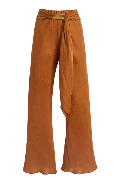 Vix X Rhw Exclusive Rosie Crepe Pants In Brown