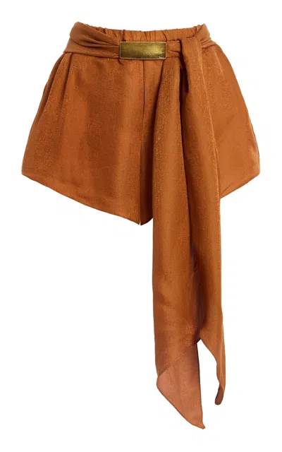 Vix X Rhw Exclusive Rosie Crepe Shorts In Brown