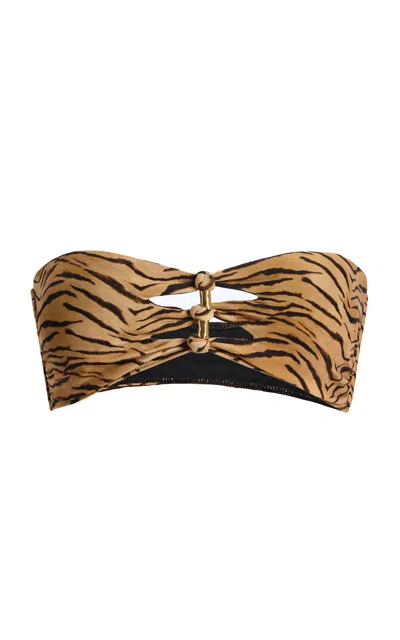 Vix X Rhw Megan Bandeau Bikini Top In Brown