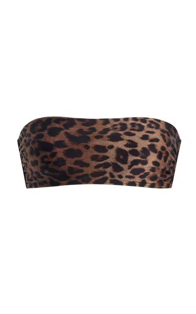 Vix X Rhw Rosie Bandeau Bikini Top In Animal Print