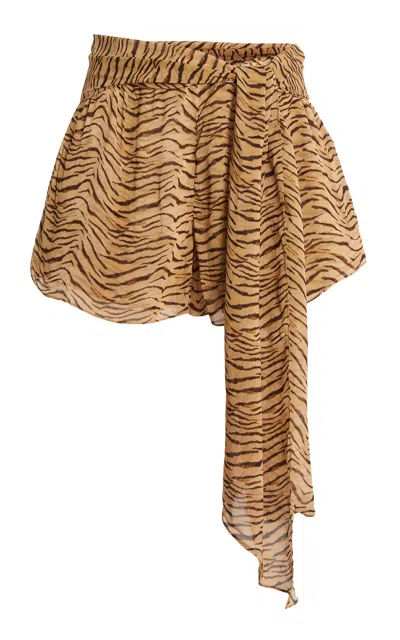Vix X Rhw Rosie Crepe Shorts In Brown