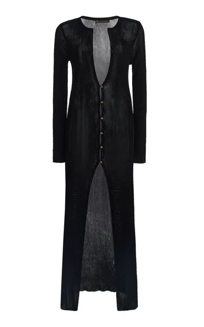 Vix X Rhw Rosie Long Knit Cardigan In Black