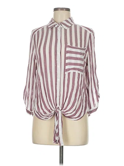Pre-owned Vixbe 3/4 Sleeve Blouse In Burgundy