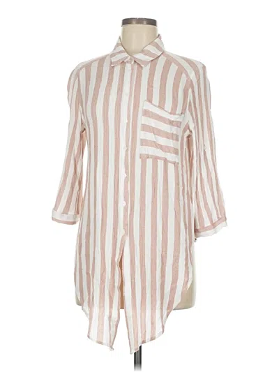 Pre-owned Vixbe 3/4 Sleeve Button Down Shirt In White