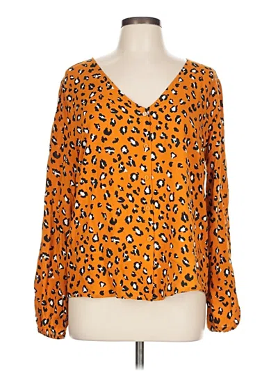 Pre-owned Vixbe Long Sleeve Blouse In Orange